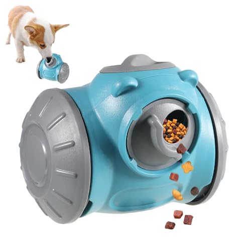 WUIOWPPIC Futterspender Katze & Hund, Trockenfutter Spender Futterstation für Hunde Katze Haustiere,Rolling Feeder Hunde,Slow Feeder Für Hunde Zur Verbesserung Der Verdauung（Blau） von WUIOWPPIC