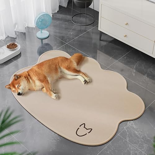 WUQILONGBANG Kühlmatte für Hunde, langlebig, ungiftiges Gel, selbstkühlendes Pad, ideal für Hunde und Katzen im heißen Sommer (65 x 90 cm, Aprikose) von WUQILONGBANG