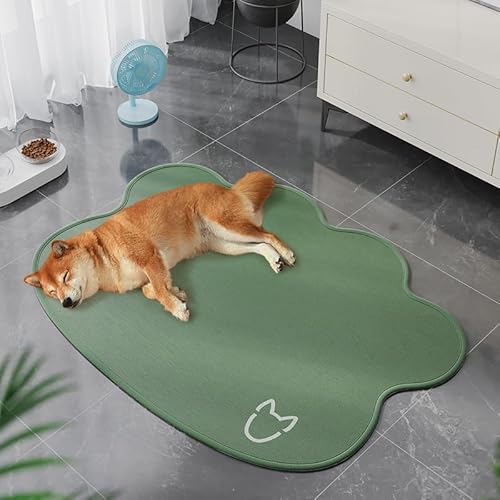 WUQILONGBANG Kühlmatte für Hunde, langlebig, ungiftiges Gel, selbstkühlendes Pad, ideal für Hunde und Katzen im heißen Sommer (65 x 90 cm, Grün) von WUQILONGBANG