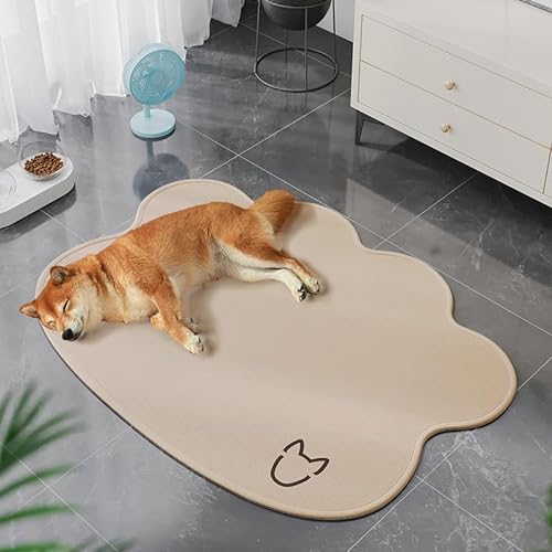 WUQILONGBANG Kühlmatte für Hunde, langlebige Haustier-Kühlmatte, ungiftiges Gel, selbstkühlendes Pad, ideal für Hunde und Katzen im heißen Sommer (50 x 70 cm, Aprikose) von WUQILONGBANG