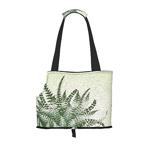 Natürliche Pflanzen-Reisetasche mit Farnblättern, mit Tasche, Sicherheit für kleine Hunde und Katzen – atemberaubendes Druckdesign von WURTON