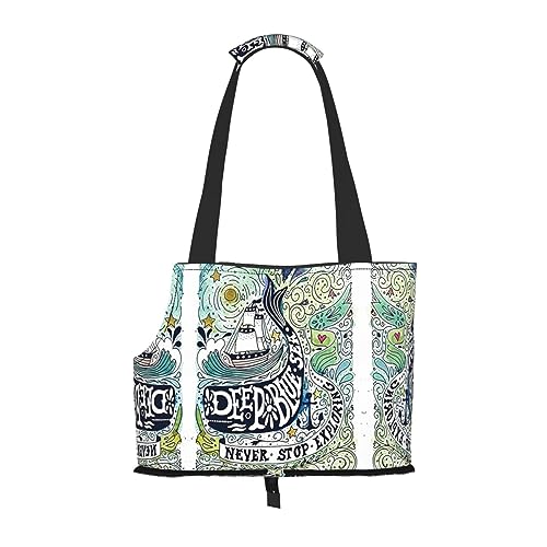 Reisetasche, Tierwal, mit Tasche, Sicherheit für kleine Hunde und Katzen, Blau von WURTON