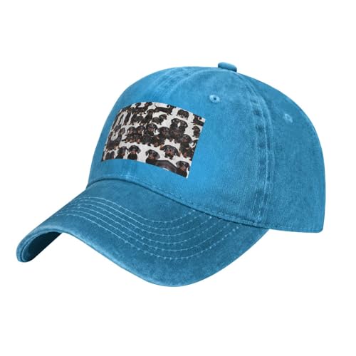 WURTON Baseballkappe mit Dackel-Motiv, Unisex, klassisch, verstellbar, lässig, für Trucker und Sport, Blau, Einheitsgröße von WURTON