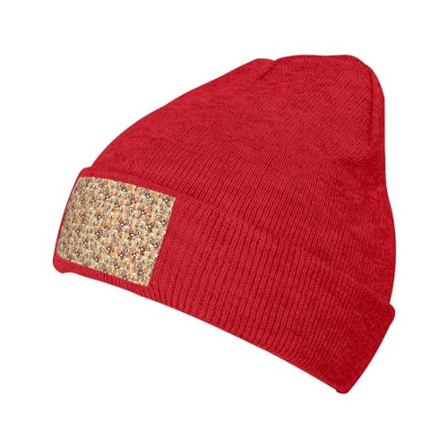 WURTON Beanie-Mütze mit Labrador-Retriever-Hunde-Aufdruck, für Damen und Herren, Hip-Hop, weich, leicht, Laufmütze, Erwachsenenmütze, Rot/Ausflug, einfarbig (Getaway Solids), Einheitsgröße von WURTON