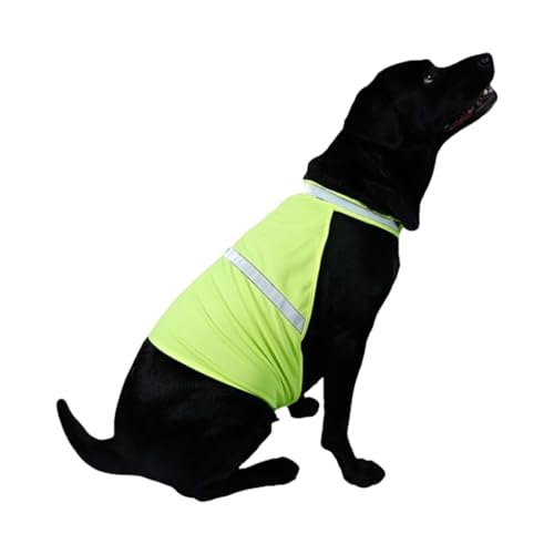 WUUISDNX Fluoreszierende Hundeweste mit hoher Sichtbarkeit, bequemer Hundebegleiter, breite Anwendung, modisches Polyester, Zitronengelb, S von WUUISDNX
