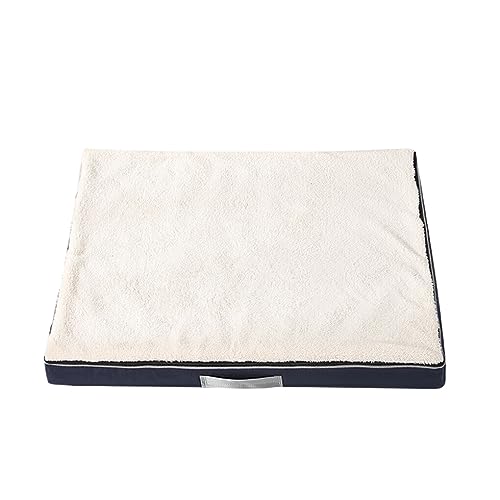 WUUISDNX Katzenbett – pflegeleicht und für alle Rassen geeignet, orthopädisches Hundebett, großes Hundebett, Hundehaustierbett, Weiß Blau, 50X40X10CM von WUUISDNX