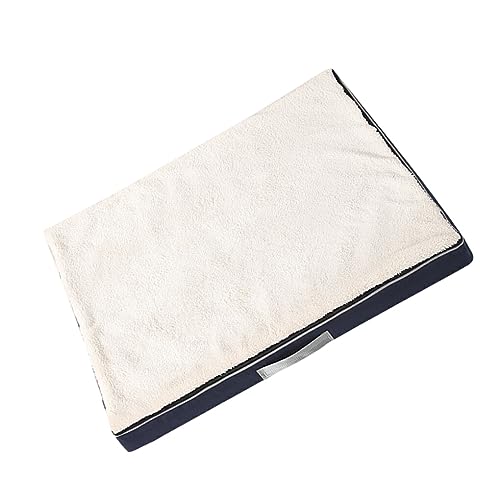 WUUISDNX Katzenbett – pflegeleicht und für alle Rassen geeignet, orthopädisches Hundebett, großes Hundebett, Hundehaustierbett, Weiß Blau, 90X70X10CM von WUUISDNX