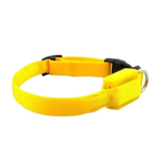 WUUISDNX Verstellbare Schnallen, Hundehalsband, geeignet für alle Rassen, bequemer Leistungs Verhältnis, Nylon Hundegepäckgurt, gelb (Batterie) von WUUISDNX