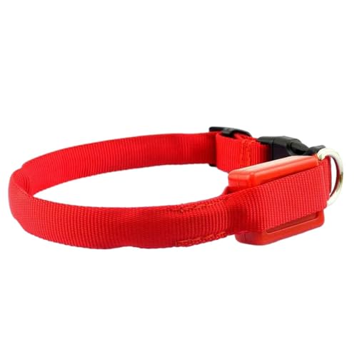 WUUISDNX Verstellbare Schnallen, Hundehalsband, geeignet für alle Rassen, bequemer Leistungs Verhältnis, Nylon Hundegepäckgurt, rot (Batterie) von WUUISDNX