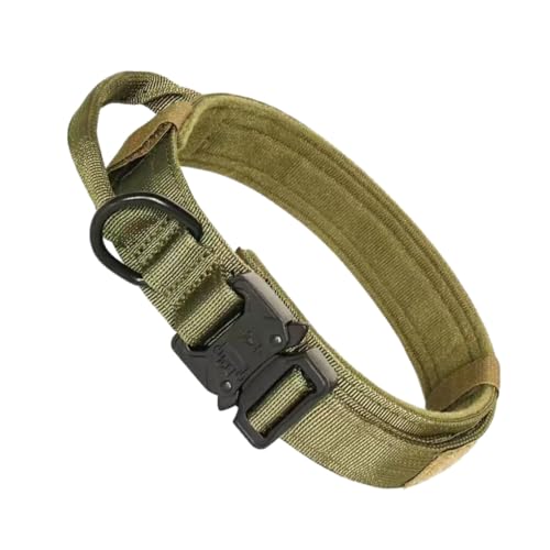 WUUISDNX Verstellbares Militärhalsband für mittelgroße und große Hunde, stilvoll, leicht zu reinigen, verstellbare Schnallen, Nylon Hundehalsband Befestigung, Militärs grün, M von WUUISDNX