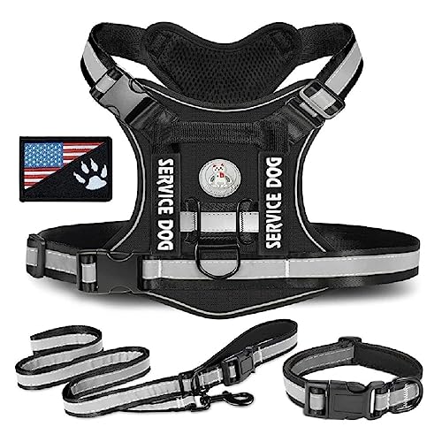 3 stücke Tacticals Pet Harness Hunde Weste Harness Outdoor Training Mesh Weste Traktion Harness Reflektierende Weste Für Mittlere Hunde Training Hunde Geschirr Hunde Zubehör von WUURAA