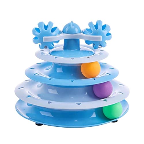 4levels Pet Cat Toy Tower Tracks Disc Cat Intelligence Amusement Four Plays Disc Cat Toy Training Amusement Plate Interactive Cat Toy For Indoor Cats When Not In Home Best Interactive Cat Toy von WUURAA