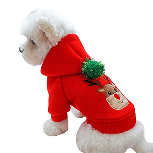 Anzug Mit Weihnachtsdekoration Winter Hoodie Mantel Kleidung Für Hunde Tuch Geeignet Für Reisen Spaziergänge Langlebige Hunde Kleidung Kapuzenpullover von WUURAA