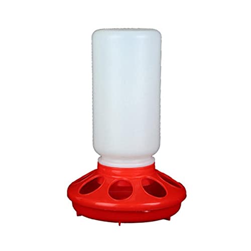 Chicken Feeder Bucket Geflügel Henne Küken Trinker Waterer Food Feeder Wasserspender Für Bauernhof Haushalt Tierfütterung Baby Küken Feeder Und Waterer Mason Jar Für Brutgerät Rot Kein Abfall von WUURAA