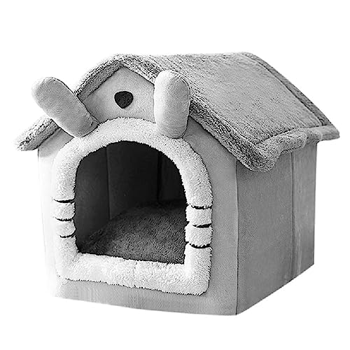 Haustierhaus Bett Für Den Innenbereich Warme Höhle Plüsch Nest Schlafbett Schöne Kabinenform Welpen Winterhütte Für Katzen Und Kleine Hunde Warmes Hundebett Für Den Winter von WUURAA