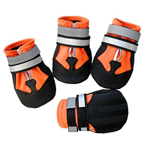 Hundestiefel Wasserdicht Hundeschuhe Reflektierende Streifen Rutschfeste Haustierschuhe Für Kleine Und Mittlere Hunde Indoor Outdoor Tragen Langlebige Wasserdichte Hundeschuhe von WUURAA