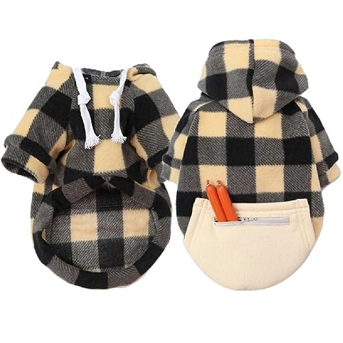 Reizender Hundemantel Für Mittlere Große Hunde Pullover Hoodie Für Haustier Hund Frühling Mantel Plaids Zweibeinige Pullover Kleidung Pullover Kariert Kostüm Hund Katze von WUURAA