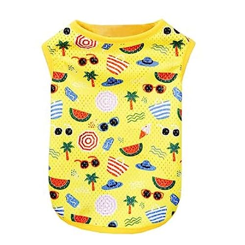 Sommer Hunde Kühlende Weste Mit Cartoon Print Pet Outdoor Walking Und Atmungsaktive Mesh Weste Sommer Atmungsaktive Hunde Kleidung Pet Mesh Weste von WUURAA