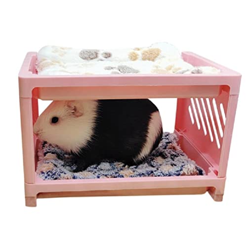 WUURAA Atmungsaktiver Sommer Hamster Eichhörnchen Ecke Etagenbett Lebensraum Für Zucker Glider Multi Farbe Design Hamster Frettchen Zubehör Etagenbett Rosa von WUURAA