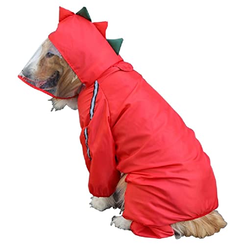 WUURAA Wasserdichter Regenmantel Für Hunde Mit Ponchos Kapuzenpullover Mit Transparenter Krempe 8 Größen Zur Auswahl Verstellbarer Haustier Regenmantel Für Jacke Mit Leine Hunde Regenjacken von WUURAA