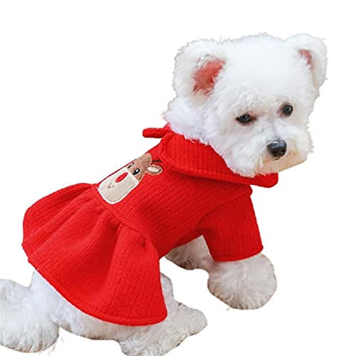 Winter Haustier Hund Kleidung Warme Plüsch Weihnachten Elch Paar Kleid Rock Hoodies Geschenk Breite Anwendung Geeignet Für Reisen Haustier Hund Kleidung Hoodie von WUURAA