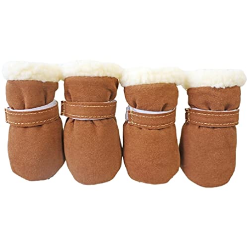 Winter Warme Haustier Schuhe 4pc/satz Nette Hund Booties Schnee Walking Welpen Booties Schuhe Casual Mode Rutschfeste Hund Schuhe Hund Booties Für Mittlere Hunde Hund Booties Winddicht Hund Schuhe Für von WUURAA