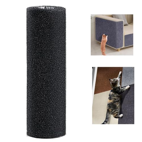 WUZILIN (schwarz, 40 * 200cm 1Pack) Katze Kratzmatte,Katze Wand Stracther, vielseitige Selbstklebende Ersatz einfache Verwendung für Katze Bäume, Katze Wand Möbel, Kratzbäume, und Couch Schutz von WUZILIN