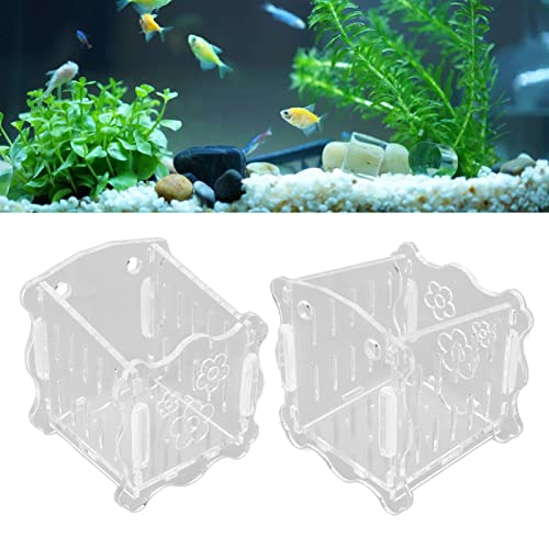 WWERTYY Aquatic Plant Cup, Acryl, transparent, durchlässiges Loch, sicherer Wasser-Pflanztopf mit Saugnapf, Aquarium-Pflanzenhalter, Pflanzgefäß, Aquarium-Dekoration für Aquarium (kleine Größe) von WWERTYY