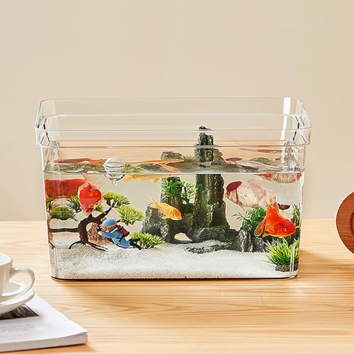 WWERTYY DIY Aquarium, stabil, leicht zu reinigen, Desktop-Dekoration, Acryl, Salzwasser, Aquarium, Betta-Fischbecken für Haushalt, Wohnzimmer (mittelgroß, 80 x 60 x 53 cm) von WWERTYY