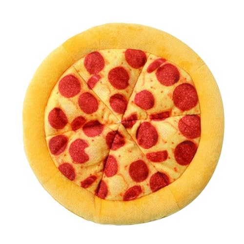 WWHJR Kaufreundliches Plüsch-Pizza-Haustierspielzeug für Hunde und Katzen, realistische Pizza mit Quietscher für den Innenbereich, Interaktionsspiel, Kauspielzeug für Hunde WWHJR Kaufreundliches Plüsch-Pizza-Haustierspielzeug für Hunde und Katzen, realistische Pizza mit Quietscher für den Innenbereich, Interaktionsspiel, Kauspielzeug für Hunde von WWHJR