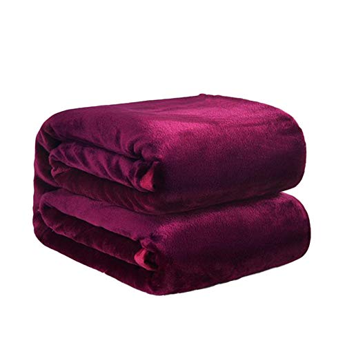 Bettwäsche Flanell Decke Tagesdecke Queen Size Rot Queen Size Bett Wolldecke Super Weich und flauschig Warm Mikrofaser Solide Decke (120 x 200 cm, 0,8 kg, Rostrot) von WWYL