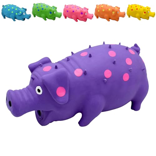 WXBZMOKW Spotted Pig Sound Spielzeug, Hund Quietschende Schwein Spielzeug, Quietschendes Hundespielzeug, Punkte, Latex, Hochelastisches Dekompressionsspielzeug, Quietschelement von WXBZMOKW