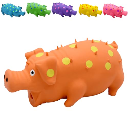 WXBZMOKW Spotted Pig Sound Spielzeug, Hund Quietschende Schwein Spielzeug, Quietschendes Hundespielzeug, Punkte, Latex, Hochelastisches Dekompressionsspielzeug, Quietschelement von WXBZMOKW