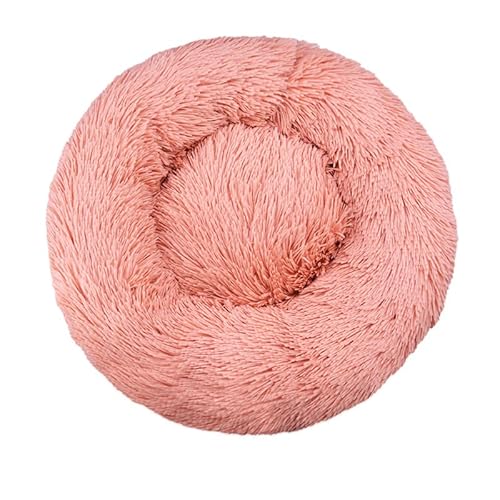 WXDL Flauschiges Anti-Angst-Anti-Rutsch-Hundebett,Plüsch,Waschbares Welpenbett,Wärmendes Donut-Kuschelbett Für Große,Mittelgroße Und Kleine Hunde Und Katzen (Diameter 100cm,Rose Pink) von WXDL