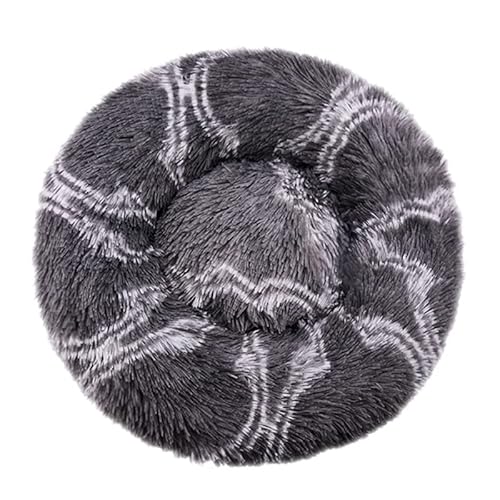 WXDL Flauschiges Anti-Angst-Anti-Rutsch-Hundebett,Plüsch,Waschbares Welpenbett,Wärmendes Donut-Kuschelbett Für Große,Mittelgroße Und Kleine Hunde Und Katzen (Diameter 80cm,E) von WXDL