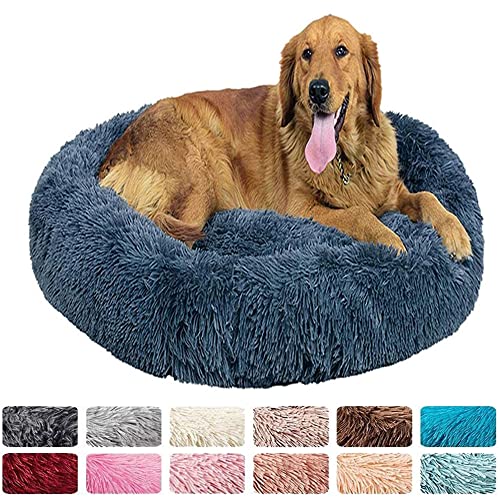 WXDL Kleines Katzenbett Für Hauskatzen,selbstwärmende Donut-Betten Für Große Hunde,waschbares Haustierbett Mit Rutschfester Unterseite (Diameter 100cm,A) von WXDL