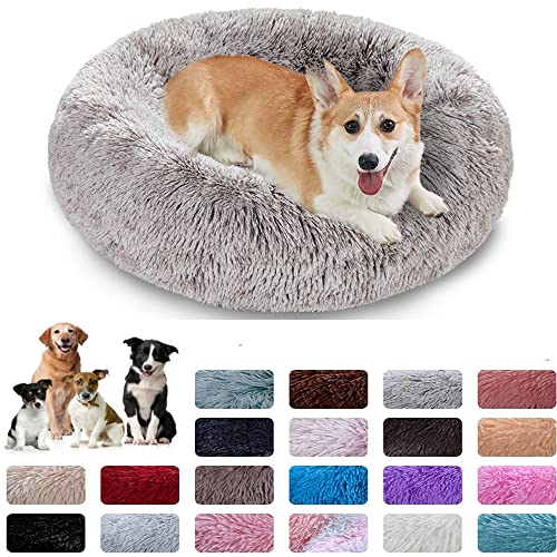 WXDL Kleines Katzenbett Für Hauskatzen,selbstwärmende Donut-Betten Für Große Hunde,waschbares Haustierbett Mit Rutschfester Unterseite (Diameter 100cm,C) von WXDL