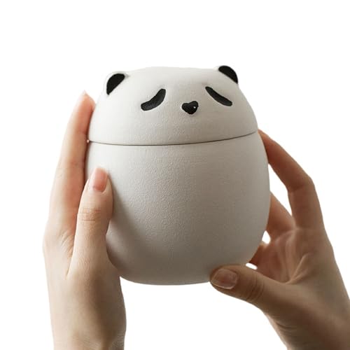 WXMYOZR Kleine Urne für menschliche Asche oder Haustier Asche, Cute Panda Handcrafted Ceramic Urn Medium Memorial Urn Small Sharing Urns Keepsake Kremation Urnen von WXMYOZR