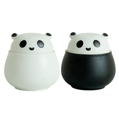 WXMYOZR Kleine Urne für menschliche Asche oder Haustier Asche, Cute Panda Handcrafted Ceramic Urn Small Memorial Urn Mini Sharing Urns Keepsake Kremation Urnen,Set of 2 von WXMYOZR