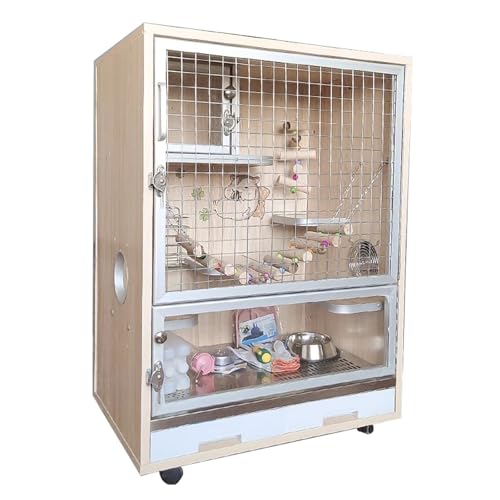 WXXSHGDW Holz Frettchen Käfig, Meerschweinchen Käfig, Käfig für Chinchillas, Hasenkäfig, Kleintierkäfig, mit Rädern und Ausziehbarem Tablett, für Chinchillas, Igel, Eichhörnchen, Rennmäuse von WXXSHGDW