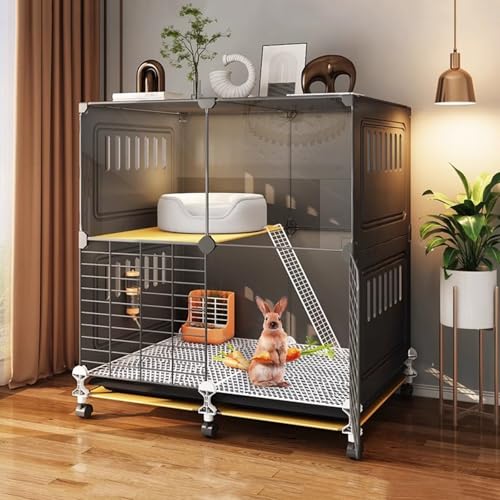 WXXSHGDW Large Rabbit cage, Indoor Bunny cage, small Animal cage, Rabbit cage Indoor with Wheels and Tray, Extra Large Space von WXXSHGDW