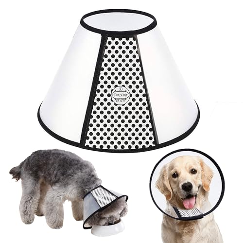 WYFCR Pet Cone Recovery, Großer Hund Einstellbare Elizabeth Recovery Schutzhalsband, Anti-Biss Leck Sicherheit Nackenbezug, für nach der Operation Wundheilung, Trimmen Nägel, (Halsumfang 33-38cm) von WYFCR