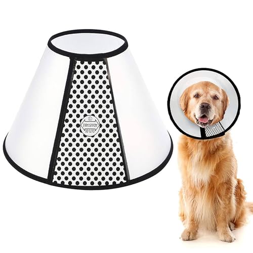 WYFCR Pet Cone Recovery, Großer Hund Einstellbare Elizabeth Recovery Schutzhalsband, Anti-Biss Leck Sicherheit Nackenbezug, für nach der Operation Wundheilung, Trimmen Nägel, (Halsumfang 45-51cm) von WYFCR