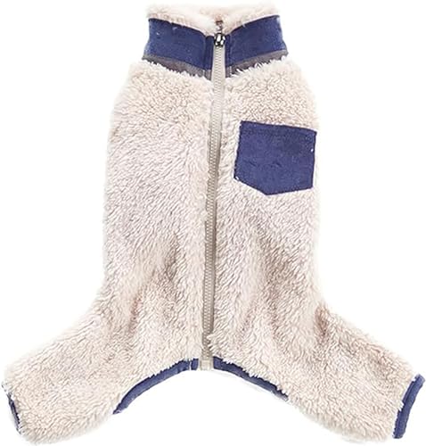 Winterkleidung für kleine Hunde, warme Fleece-Welpenjacke, Overall, Französische Bulldogge, Mops, Overall, Strampler, Haustierkostüm, Outfit, M, B von WYOERN