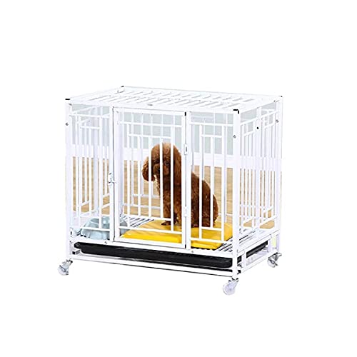 Haustierkäfig, langlebige Hundebox für den Innenbereich, Hundezaun, Haushalts-Haustierkäfig mit Bremse, Universalrad, Haustier-Laufstall, 95 cm von WYRMB