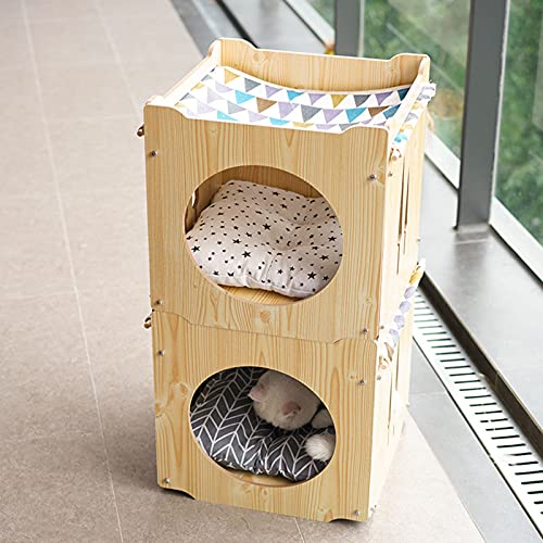 Hundebox aus Holz, Katzenhaus für den Innenbereich, multifunktionale Katzenwohnung für den Innenbereich, einfache Montage für Hunde und Katzen (C6) von WYRMB