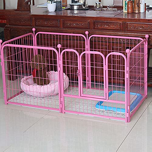 Laufstall für Hunde, Hundelaufstall für kleine Hunde, Faltbarer Welpen-Hundestall, Huntch-Katzenzaun, 6 Felder – höchste 100 cm (Rosa 160 x 80 x 80, geeignet für 25 kg) von WYRMB