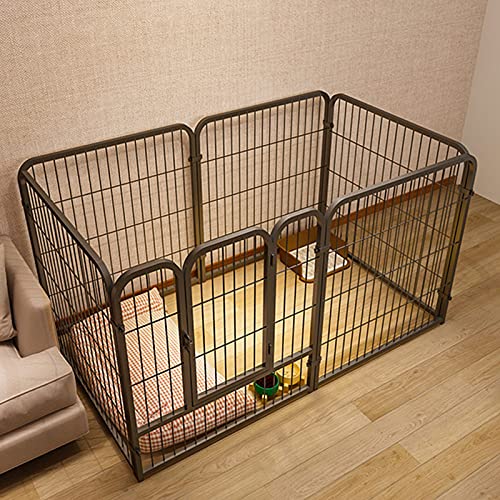 Laufstall für Hunde – Großer Hundelaufstall, 6-teiliger Hundelaufstall, robuster Laufstall für Hunde, Welpen, Metalllaufstall, Laufstall für Schweine (120 x 60 x 60 cm, 6 Scheiben) von WYRMB