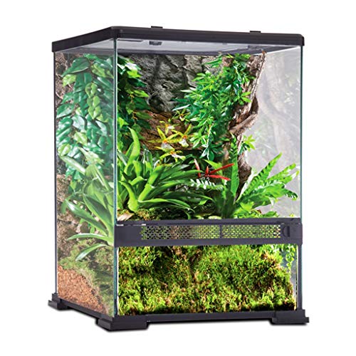 Terrarien, Schlangen-, Eidechsen-, Schildkrötenkäfig-Transportbox, Haustier-Vivarium-Box, Reptilien-Lebensraum, Zuhause, Tierhandlung, Box, Katze, Hund, Haustierhaus (schwarz, 30 x 30 x 45 cm) von WYRMB