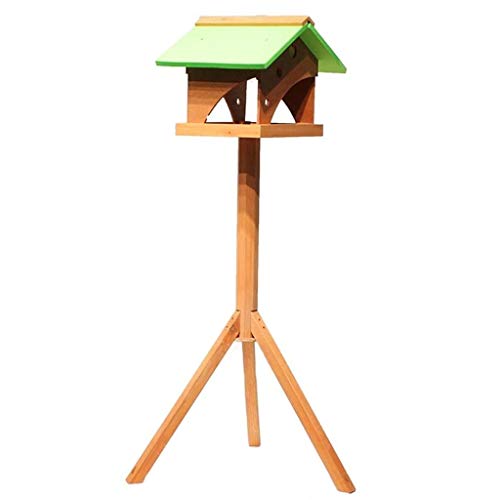 WYRMB Hühnerställe, Massivholz-Futterstation für den Außenbereich, Vogelfutterstation für Tauben, Spatzen, Vogelfutterbox, Vogelkäfig, Heimtierbedarf, Geflügelpflege (braun, 43 x 36 x 98 cm) von WYRMB